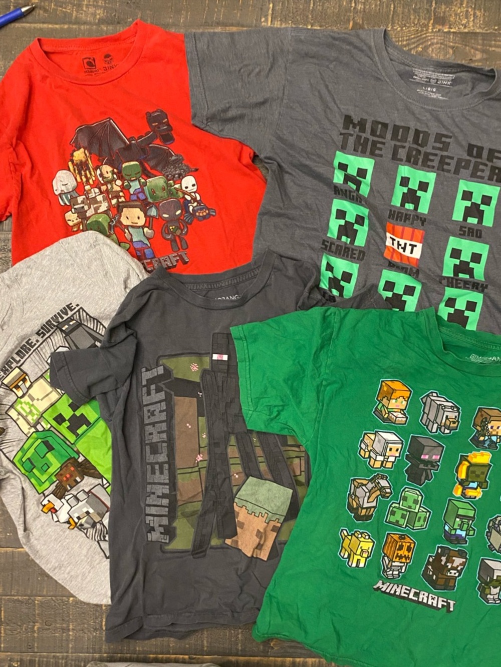 Minecraft Bundle 5 Shirts Boys LG Graphic Tee -